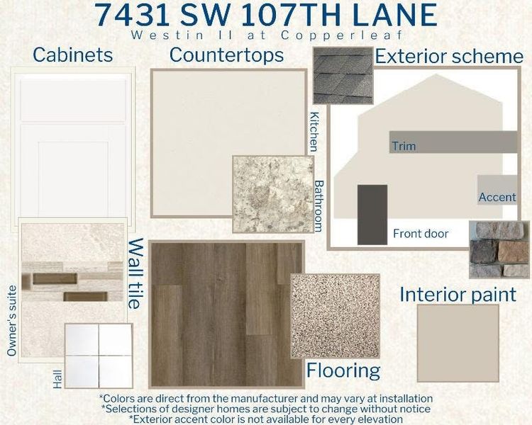 Westin II - Colors for this home