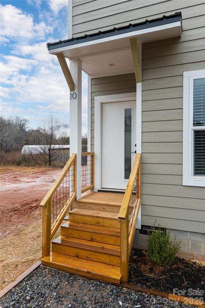 Exterior details and patio area of a home in , Asheville (Image 26).