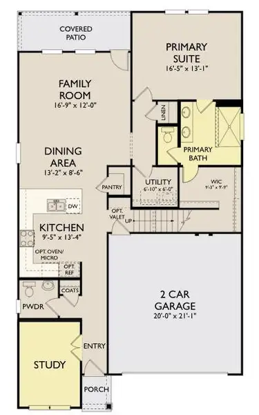 2D floor plan layout of this home in Berry Creek Highlands, Georgetown, TX (Image 4).