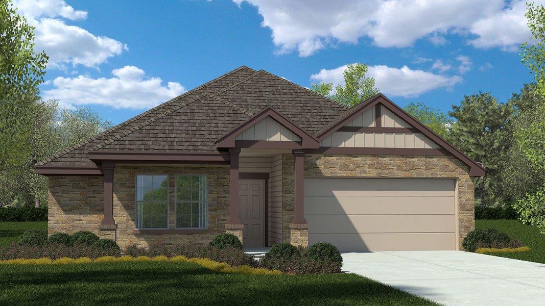 Representative exterior photo of a completed home built from the Auburn by D.R. Horton in Foxborough, Waco, TX (Image 1). Representative exterior photo of a completed home built from the Auburn by D.R. Horton in Foxborough, Waco, TX (Image 1).