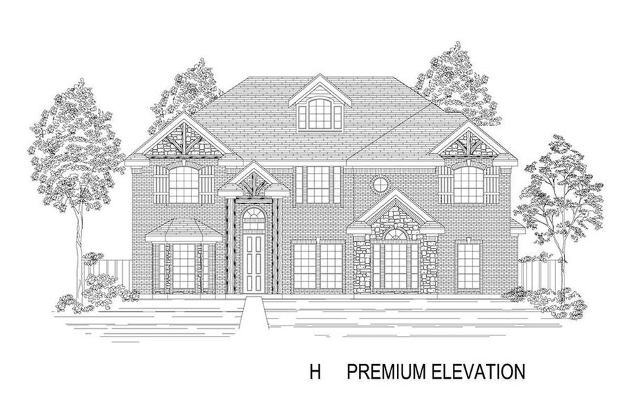 Representative rendering of the exterior for the Hillcrest 2FS (w/Media) by First Texas Homes (Image 13).