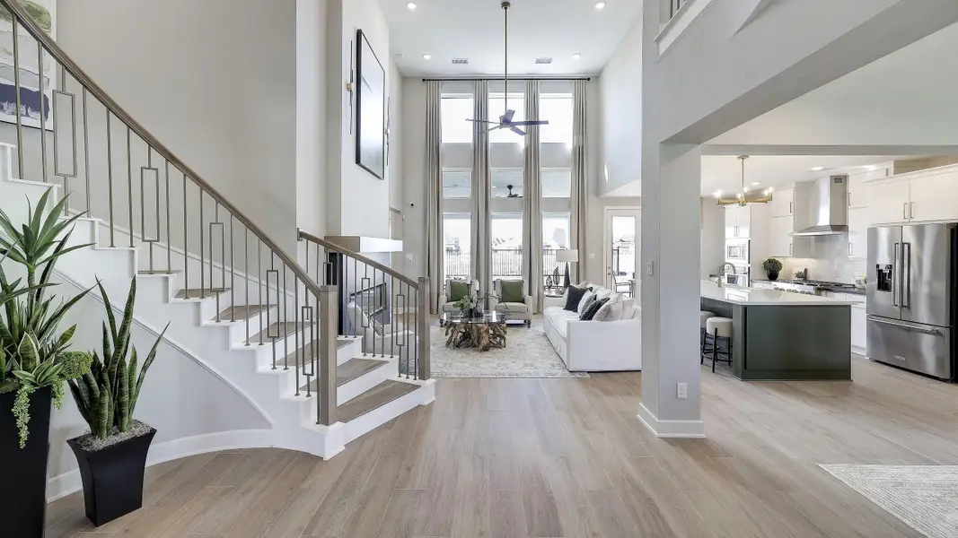 Furnished interior view inside a new home in Meridiana, Manvel (Image 3). Furnished interior view inside a new home in Meridiana, Manvel (Image 3).