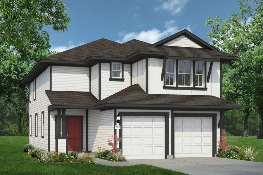 Representative exterior photo of a completed home built from the Cascade 2265 by Brohn Homes in Cascade, Liberty Hill, TX (Image 1). Representative exterior photo of a completed home built from the Cascade 2265 by Brohn Homes in Cascade, Liberty Hill, TX (Image 1).