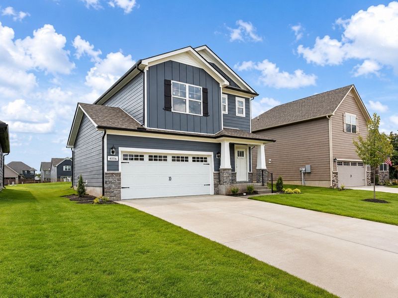 Front exterior of a new home in Salem Landing, Rockvale, TN, highlighting curb appeal (Image 16).