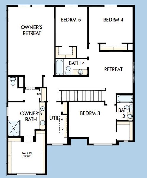 2D floor plan layout for the The Tannin by David Weekley Homes in Tavolo at Soleo, San Tan Valley, AZ (Image 4).