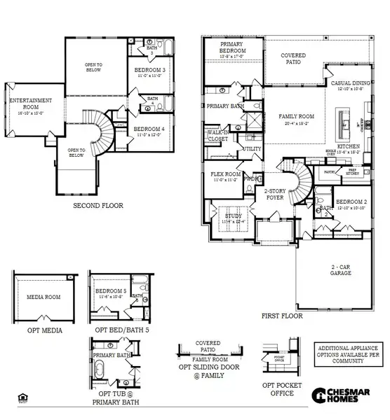 2D floor plan layout for the Winslow 60/65’s by Chesmar Homes in Prominence – Now Selling, San Antonio, TX (Image 3).