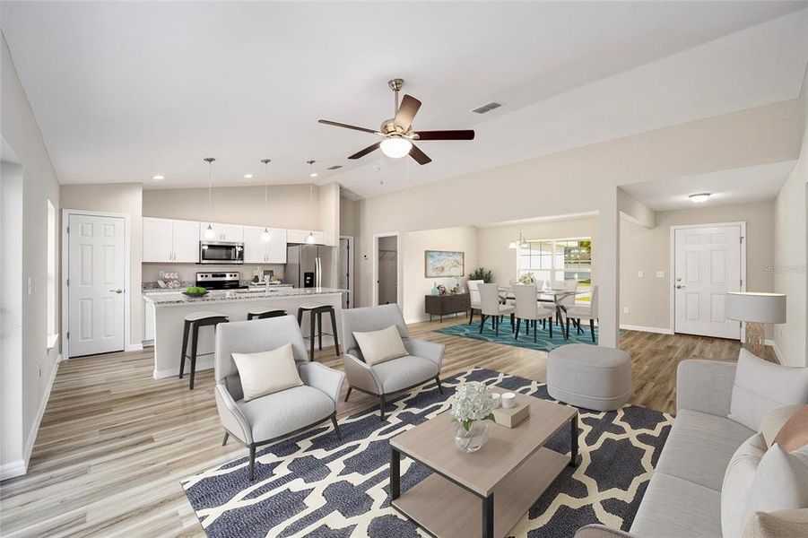 Furnished interior view inside a new home in , Dunnellon (Image 6).