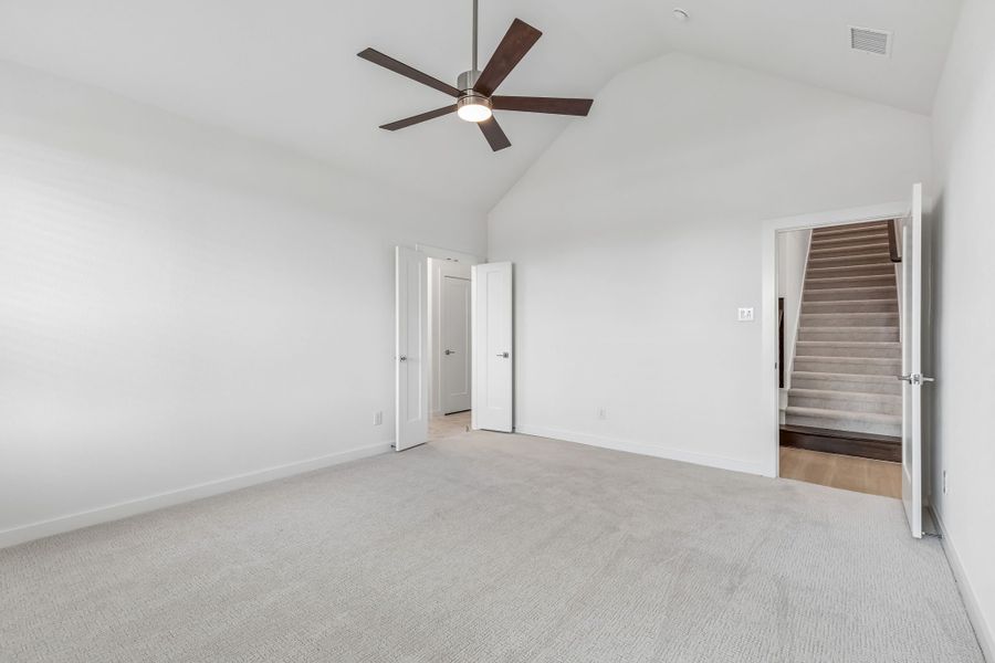 Primary Suite in the Claret home plan by Trophy Signature Homes – REPRESENTATIVE PHOTO