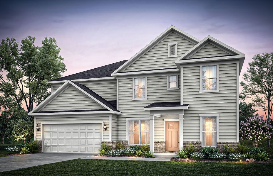 Front exterior of a new home in Hamilton Place, Cartersville, GA, highlighting curb appeal (Image 21).