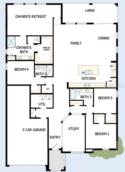 2D floor plan layout of this home in Coasterra, Palmetto, FL (Image 4).