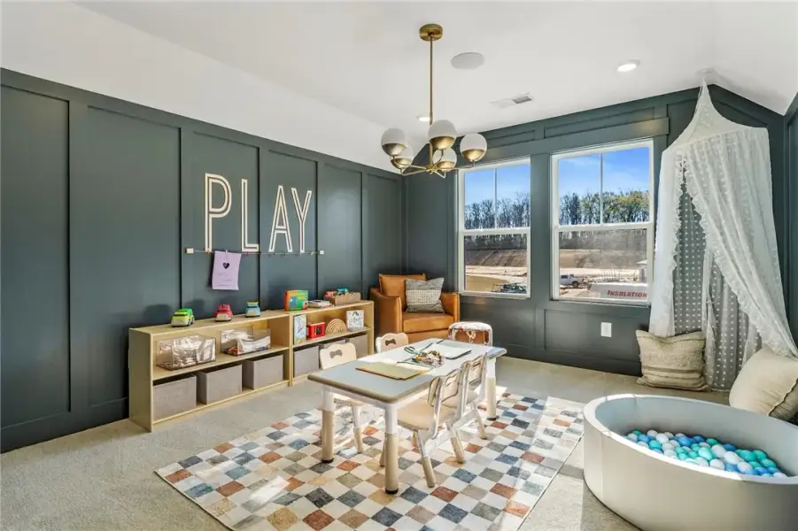 This vibrant play area offers ample natural light