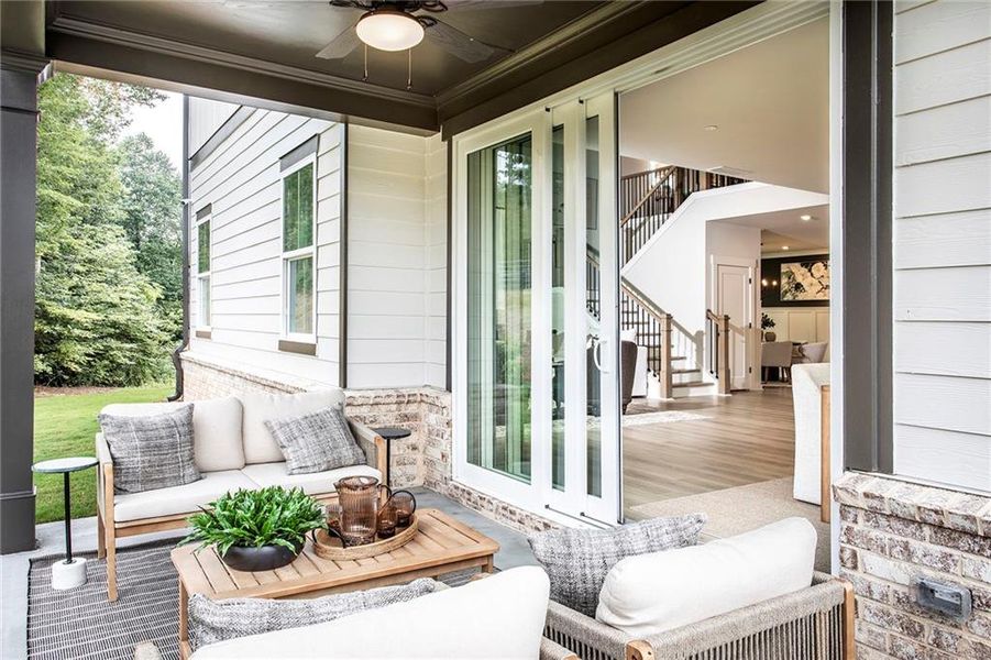 Exterior details and patio area of a home in Wisteria at GreenHouse, Marietta (Image 2).