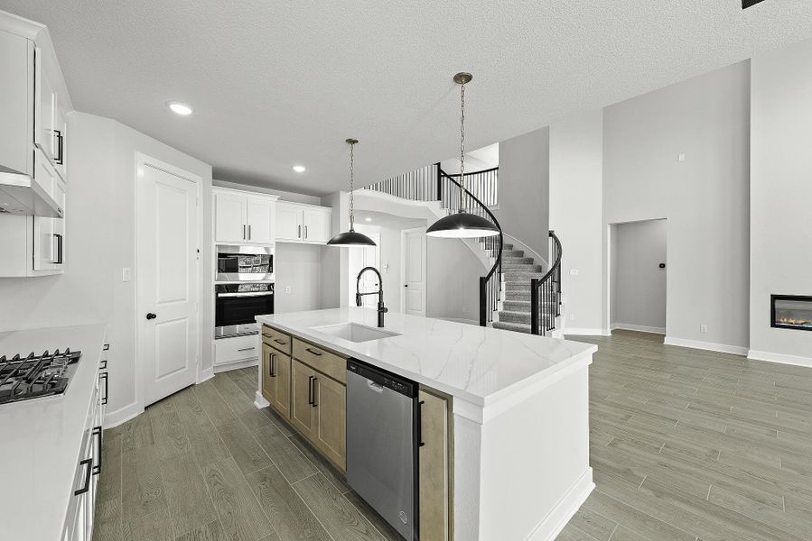 Furnished interior view inside a new home in Bridgeland, Cypress (Image 6). Furnished interior view inside a new home in Bridgeland, Cypress (Image 6).