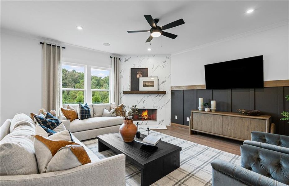 Furnished interior view inside a new home in Traditions of Braselton, Jefferson (Image 9).