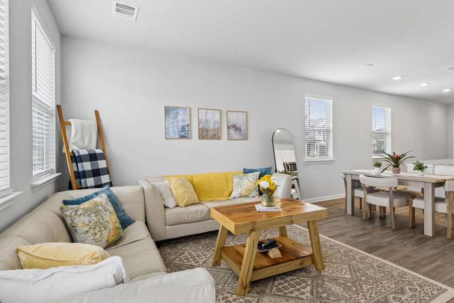 Furnished interior view inside a new home in Stallion Run, Buda (Image 10).