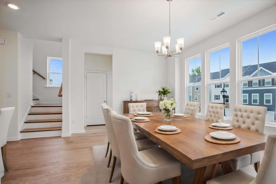 Furnished interior view inside a new home in The Parc Townes at Wendell, Wendell (Image 11). Furnished interior view inside a new home in The Parc Townes at Wendell, Wendell (Image 11).