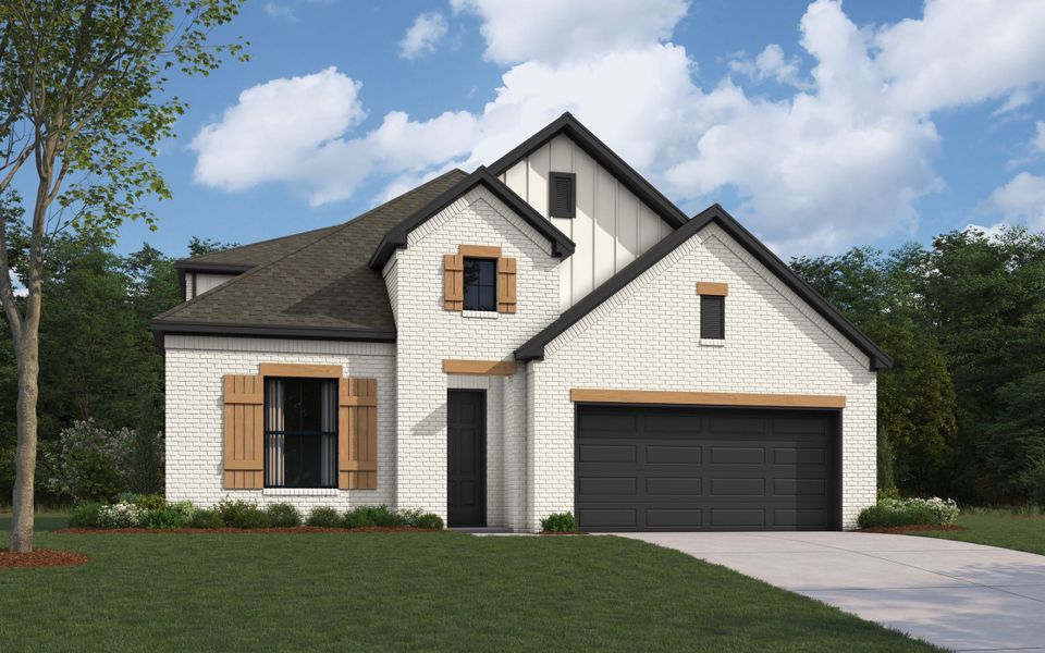 Representative exterior photo of a completed home built from the The Freeport II by William Ryan Homes in Aster Park, McKinney, TX (Image 3). Representative exterior photo of a completed home built from the The Freeport II by William Ryan Homes in Aster Park, McKinney, TX (Image 3).