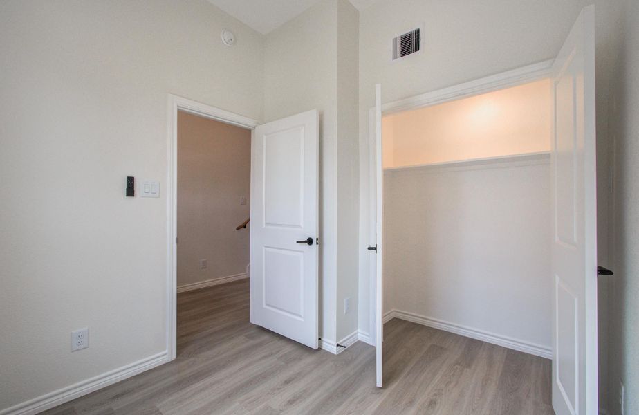 Full size closet in the first floor bedroom/study. Full size closet in the first floor bedroom/study.