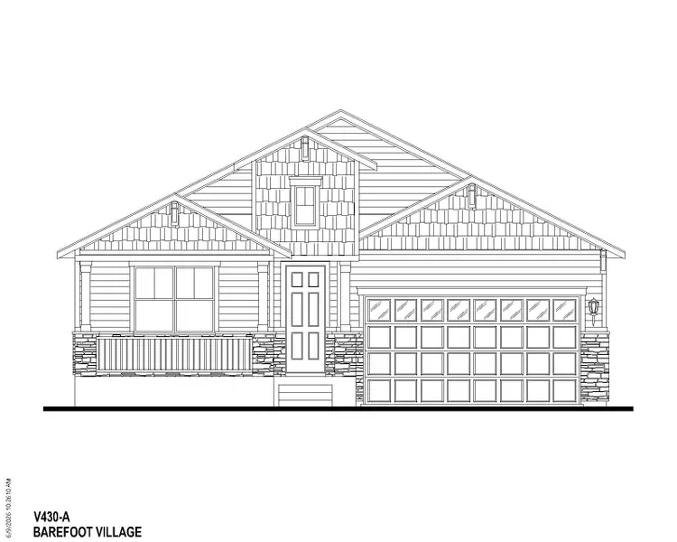 Plan V430 BV Elevation A w/ Stone Plan V430 BV Elevation A w/ Stone
