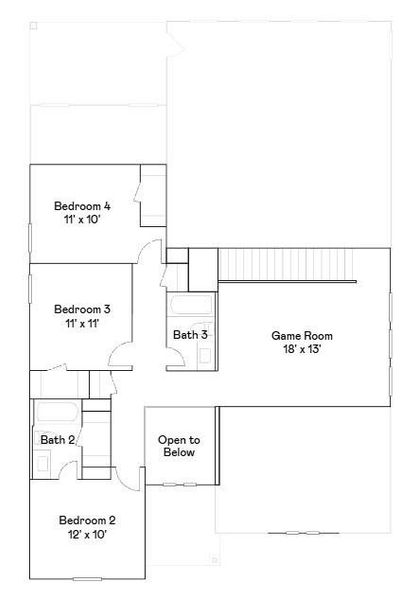 2D floor plan layout of this home in The Grand Prairie, Hockley, TX (Image 3).