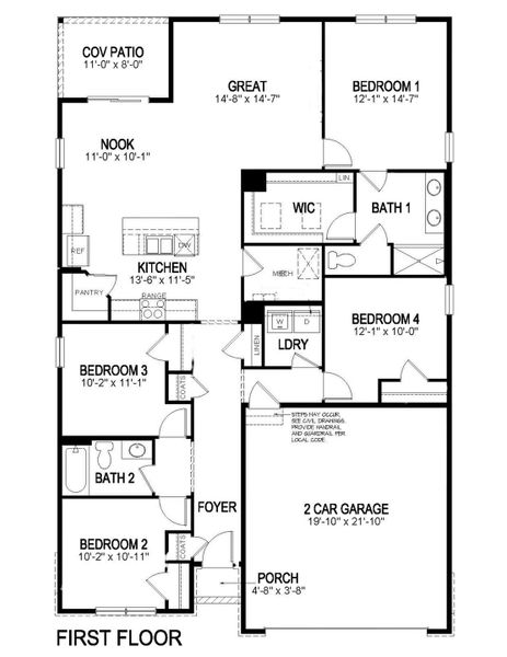 2D floor plan layout of this home in Fossil Creek Ranch, Windsor, CO (Image 3).