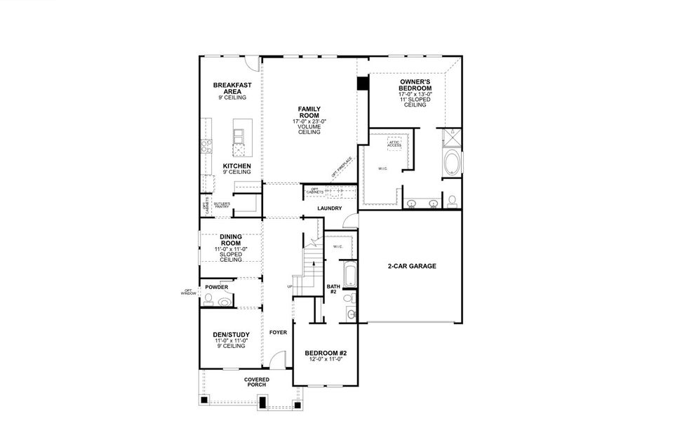 2D floor plan layout for the Salado - Classic Series by M/I Homes in LaPrelle, Haslet, TX (Image 4).