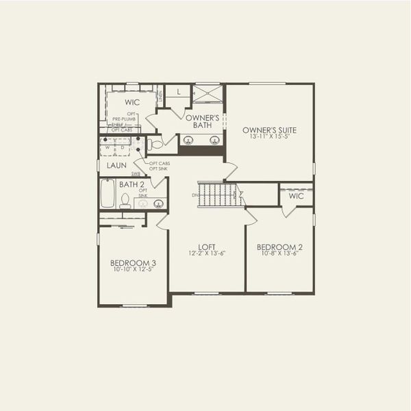 2D floor plan layout for the Waterville by Pulte Homes in Upper Canyon, Phoenix, AZ (Image 4).