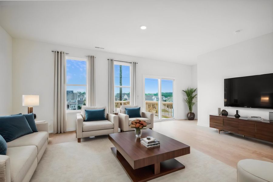 Furnished interior view inside a new home in The Parc Townes at Wendell, Wendell (Image 10). Furnished interior view inside a new home in The Parc Townes at Wendell, Wendell (Image 10).