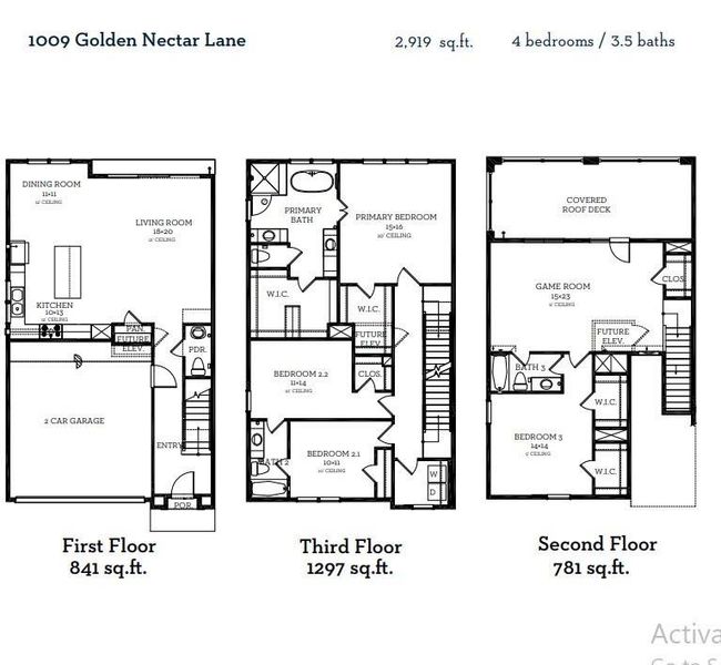 2D floor plan layout of this home in Timbergrove Green, Houston, TX (Image 5).