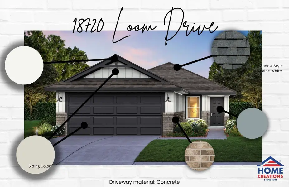 Sample of building materials used in homes in The Enclave at Spring Branch, Montgomery (Image 3).