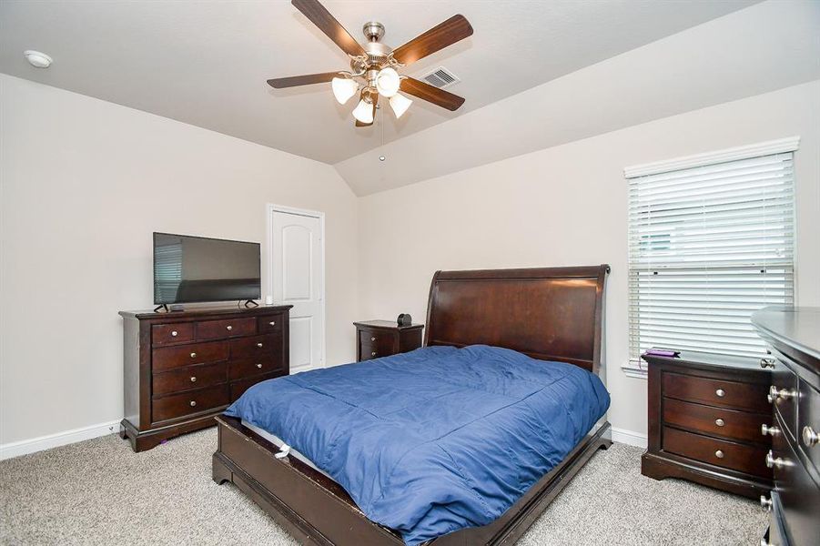 Bedroom at top right of stairs has it's own bathroom.