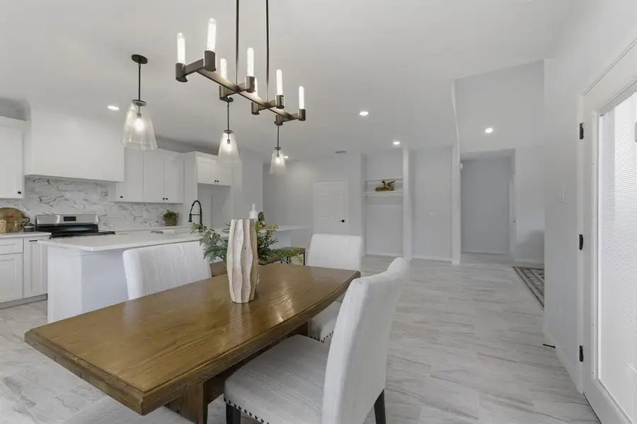 Dining area with recessed lighting Dining area with recessed lighting