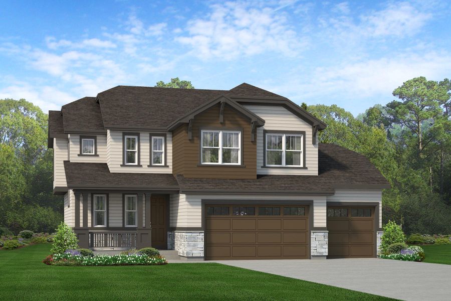 Representative exterior photo of a completed home built from the Keystone II by Risewell Homes in Cherry Meadows, Brighton, CO (Image 4). Representative exterior photo of a completed home built from the Keystone II by Risewell Homes in Cherry Meadows, Brighton, CO (Image 4).