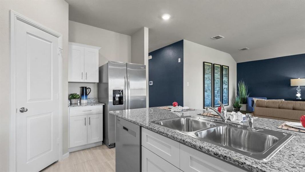 Furnished interior view inside a new home in Rosewood at Beltmill, Fort Worth (Image 18). Furnished interior view inside a new home in Rosewood at Beltmill, Fort Worth (Image 18).