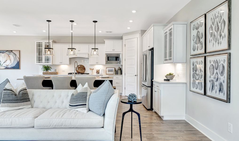 Great room overlooking kitchen