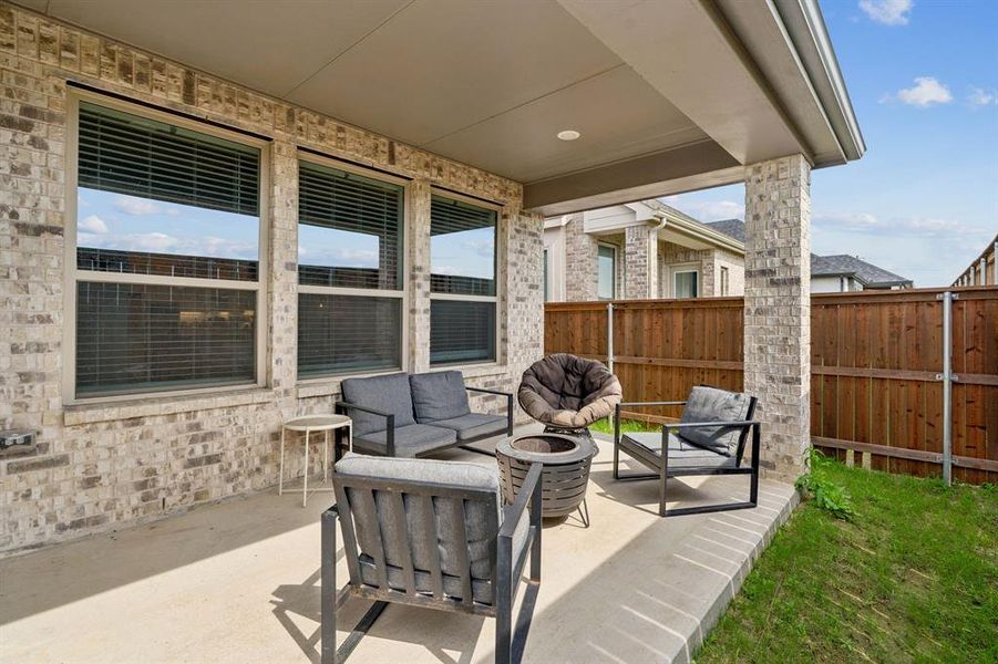 Exterior details and patio area of a home in Cottages of Celina, Celina (Image 4). Exterior details and patio area of a home in Cottages of Celina, Celina (Image 4).