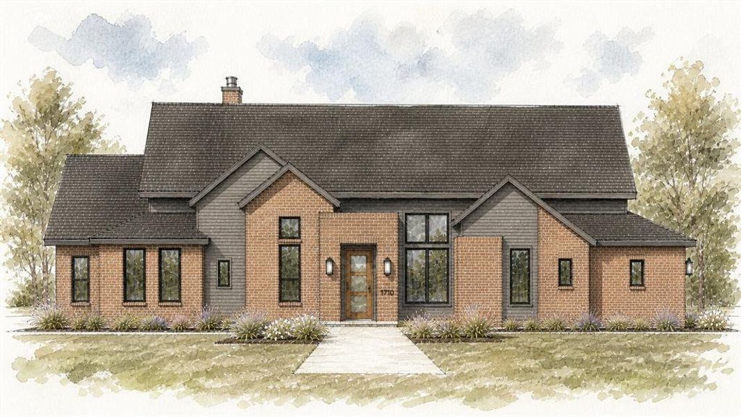 Exterior rendering of this home design in , Midlothian, TX (Image 1). Exterior rendering of this home design in , Midlothian, TX (Image 1).