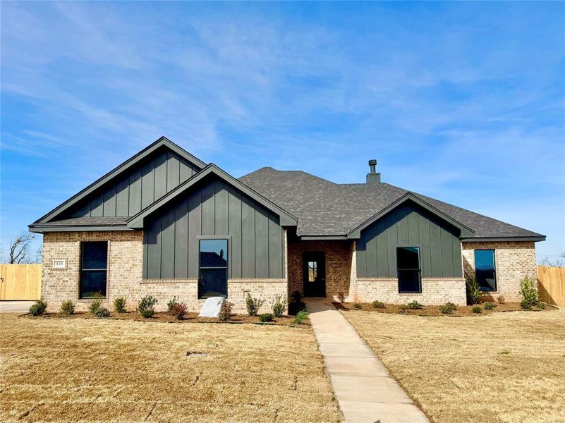 Front exterior of a new home in , Abilene, TX, highlighting curb appeal (Image 1). Front exterior of a new home in , Abilene, TX, highlighting curb appeal (Image 1).