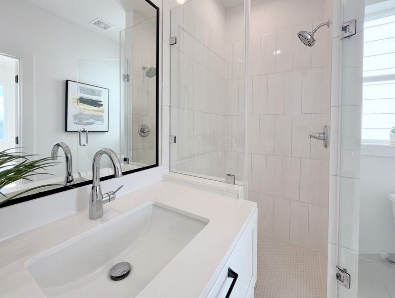 Furnished interior view inside a new home in Yale Terrace, Houston (Image 16). Furnished interior view inside a new home in Yale Terrace, Houston (Image 16).