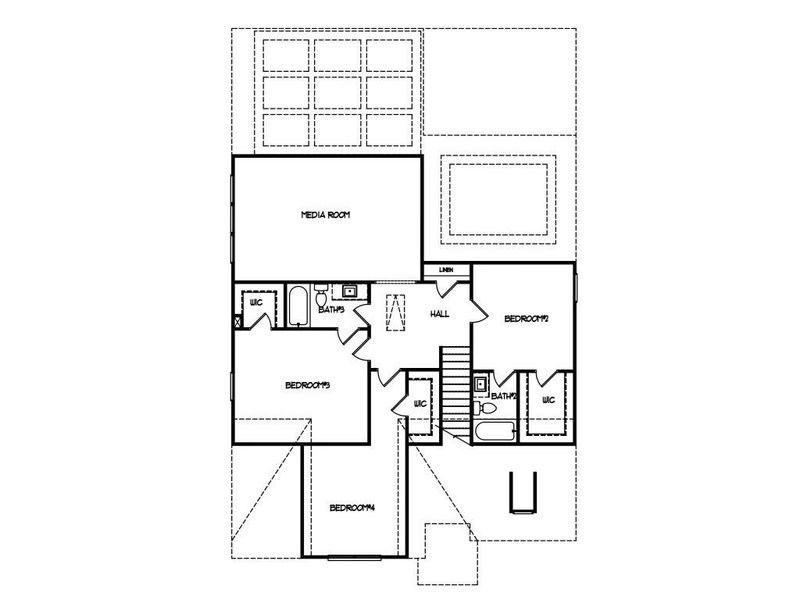 2D floor plan layout for the The Madison by Walker Anderson Homes in Hemingway, Flowery Branch, GA (Image 6).
