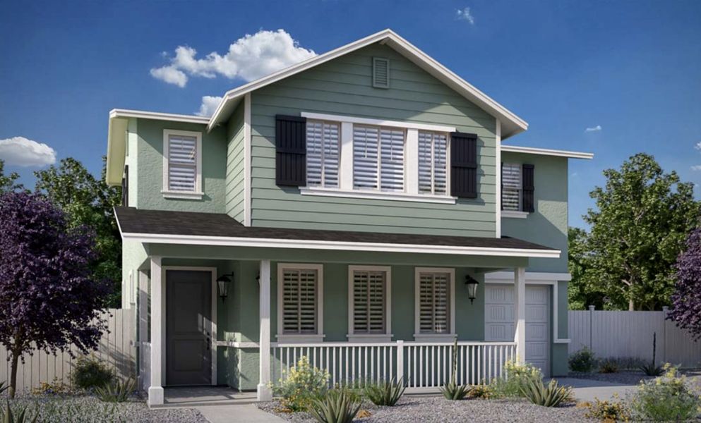 Representative exterior photo of a completed home built from the Cheery Lynn 2A by Encanto Living in Encanto at Bell Park, Phoenix, AZ (Image 1).