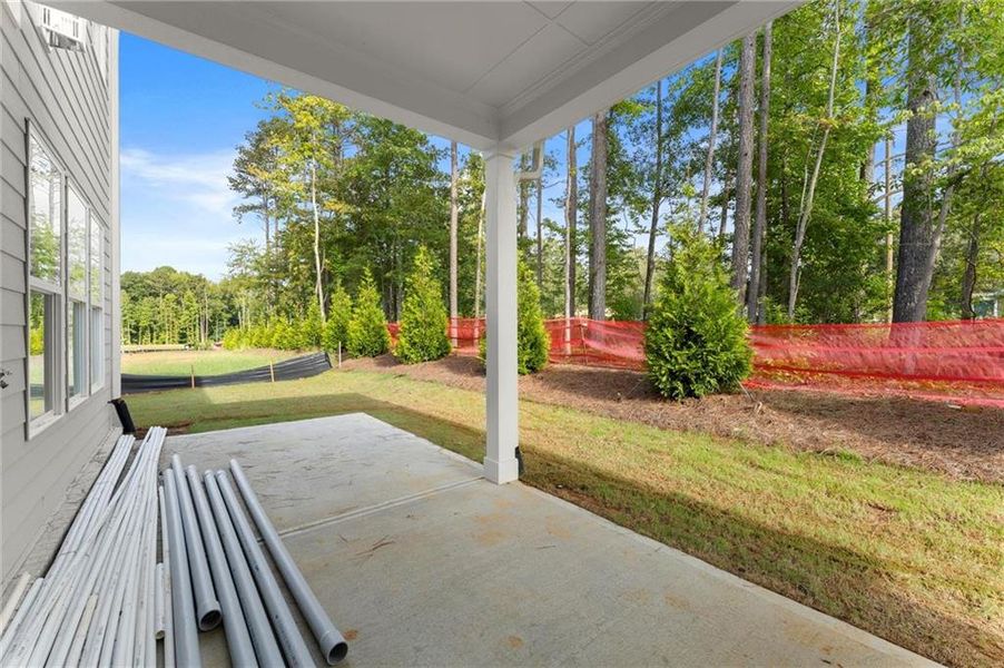 Exterior details and patio area of a home in Hillgrove Preserve, Powder Springs (Image 28).