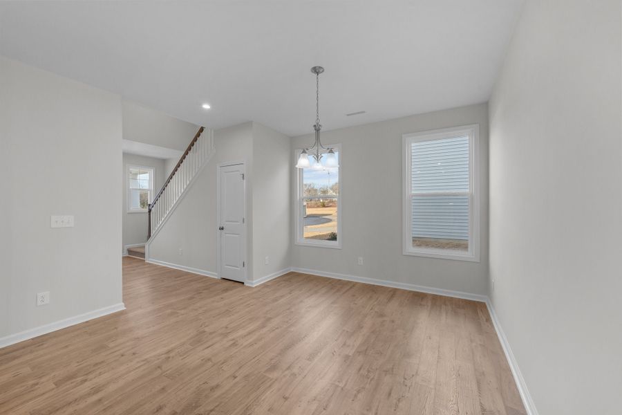 Representative unfurnished interior of a home built from the The Holly by Chesapeake Homes in The Farm at Neill's Creek, Lillington (Image 28). Representative unfurnished interior of a home built from the The Holly by Chesapeake Homes in The Farm at Neill's Creek, Lillington (Image 28).