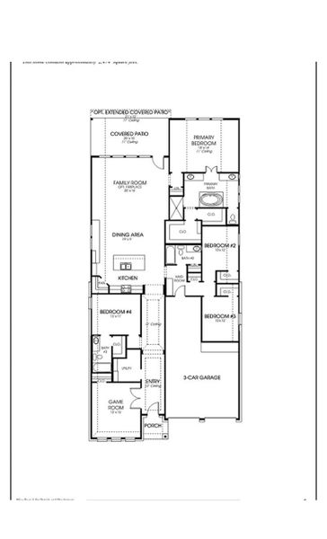2D floor plan layout of this home in Kresston 50', Montgomery, TX (Image 3).