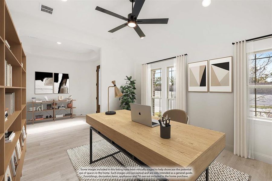 Furnished interior view inside a new home in Meadow Vista 60-65, Anna (Image 15). Furnished interior view inside a new home in Meadow Vista 60-65, Anna (Image 15).