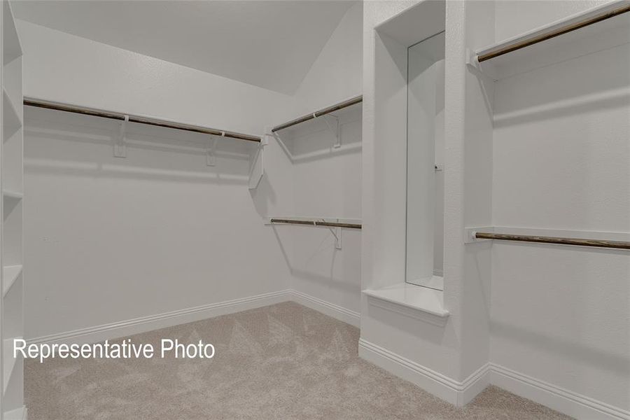 Walk in closet featuring carpet flooring