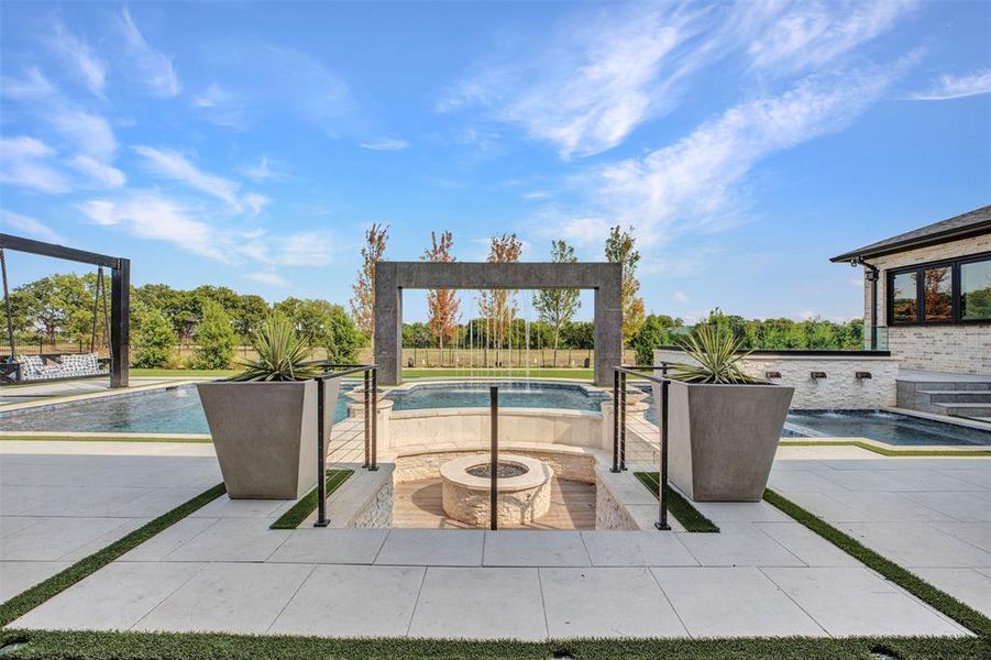 View of patio with an outdoor pool View of patio with an outdoor pool