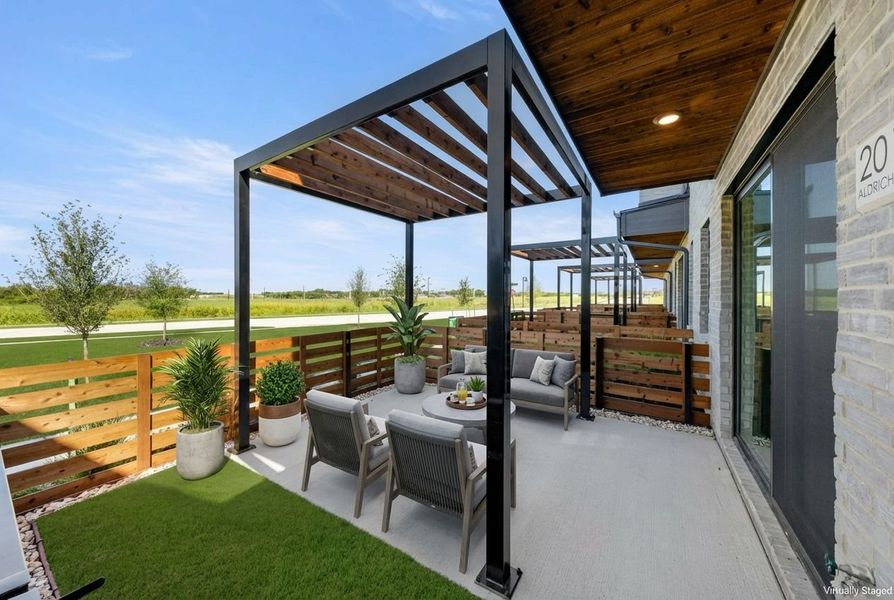 Exterior details and patio area of a home in Ten Mile Creek, Celina (Image 26).