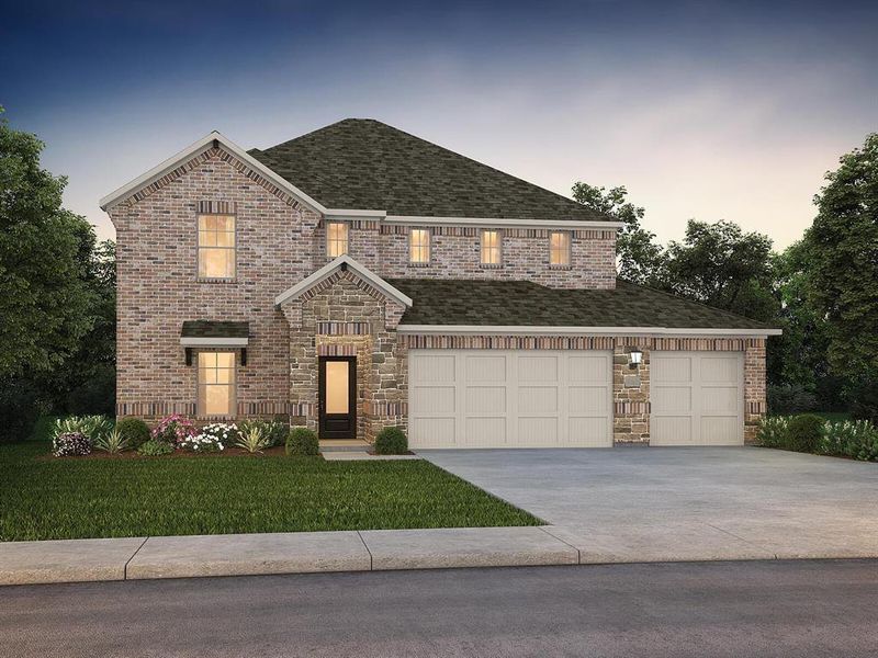Front exterior of a new home in Windmore, Princeton, TX, highlighting curb appeal (Image 1). Front exterior of a new home in Windmore, Princeton, TX, highlighting curb appeal (Image 1).