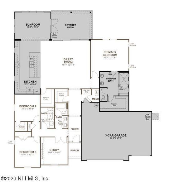2D floor plan layout of this home in Brookestone, St. Augustine, FL (Image 4).